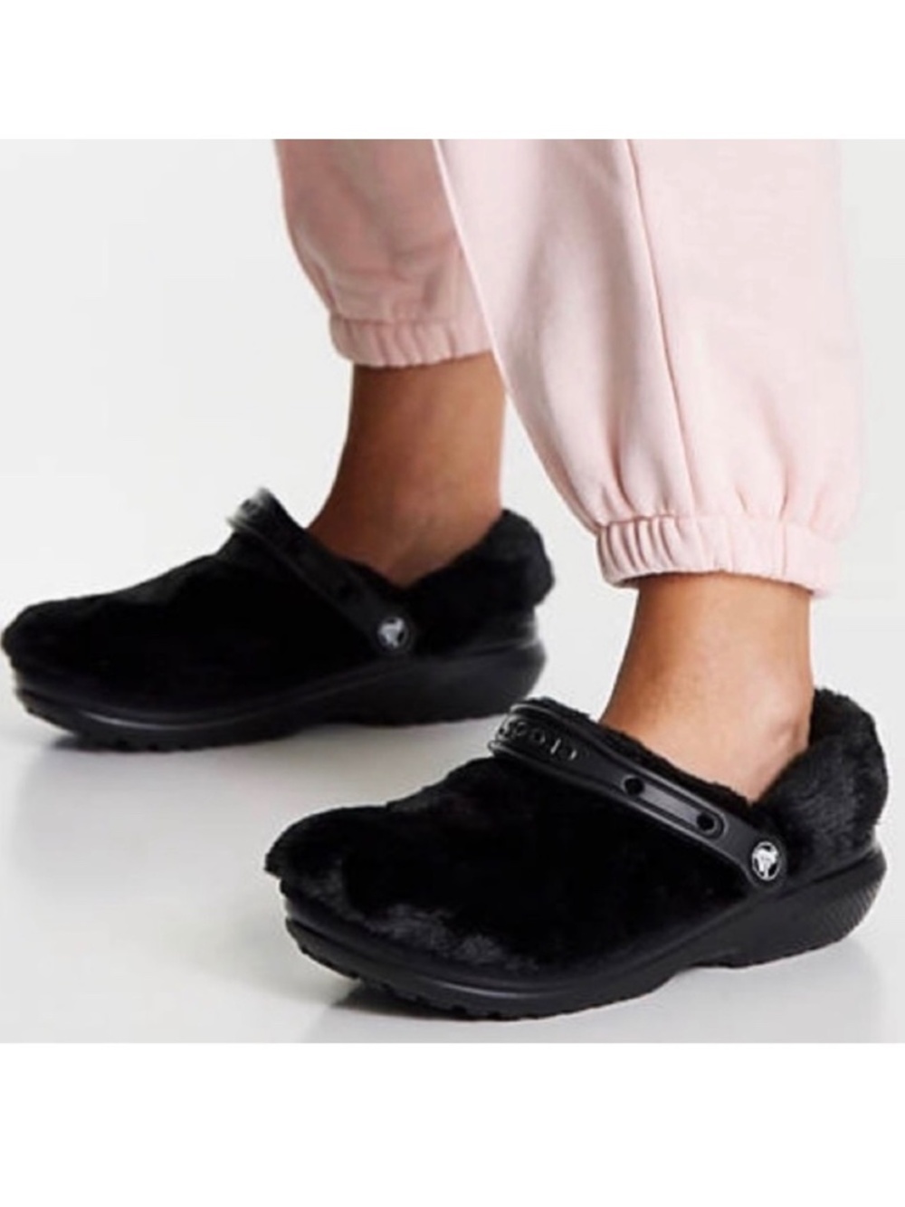 Unisex Classic Fur Sure Black Clogs Roomy Fit Size M6/W7 US